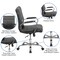 Emma and Oliver Mid-Back Vinyl Executive Swivel Office Chair with Chrome Base and Arms
